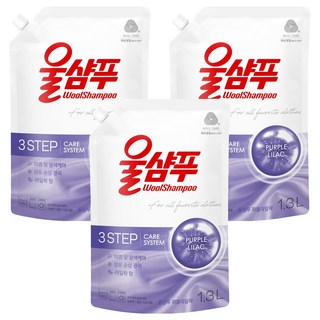 울샴푸 퍼플라일락 리필, 1.3L, 3개