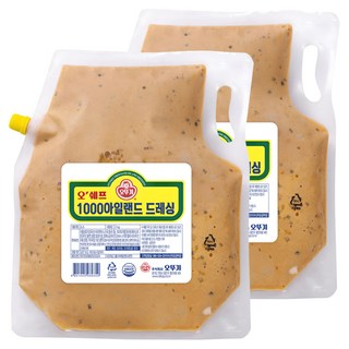 오뚜기 1000 아일랜드 드레싱, 2kg, 2개