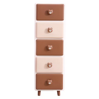 AOTTO 創意傢俱 35面寬童趣動物五層收納櫃 加高加深 AT-035BK, 5層, 棕色小熊