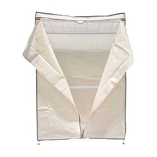 dayneeds 日需百備 三層單桿衣櫥 含防塵布套 輕型, 白色 + 米白