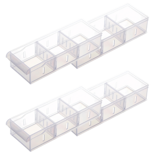 KEYWAY 聯府 FINE隔板整理盒 W9 LF3004, 透明色, 4個