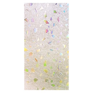 Mega 3D炫彩半透明靜電玻璃貼膜 浴室/窗戶多用途, 七彩石