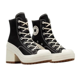 CONVERSE 匡威 Chuck 70 De Luxe Heel 黑色 膠底 運動鞋 增高 高跟鞋, 25.5cm