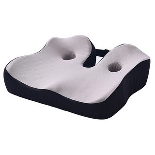 西格傢飾 W型機能紓壓高托坐墊 人體工學設計 久坐不痛 太空記憶棉 中空坐墊, 太空灰, 47 x 40 x 7~12cm