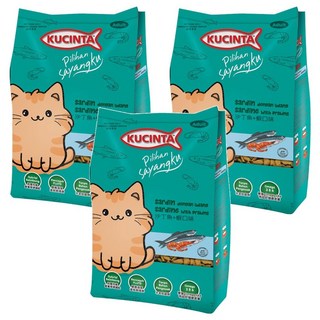KUCINTA 科西塔貓乾糧 含Omega 3 & 6, 沙丁魚 + 蝦口味, 1kg, 3袋