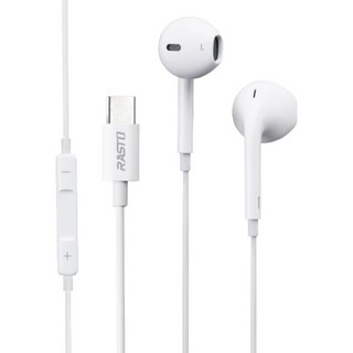 RASTO Type C線控耳機 120cm, RS49, 白色