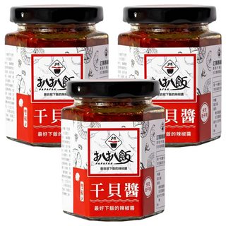 扒扒飯 雙椒干貝醬 香甜麻辣 海味鮮辣 鹹甜交織, 180g, 3罐