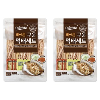 Seapure 香酥烤明太魚乾 120g + 全州Gamaek醬 15g 3入 + 芥末美乃滋 15g 3入組合, 210g, 2套