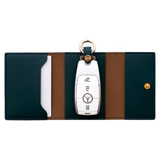 가죽 차 키케이스 카드 지갑, 다크그린