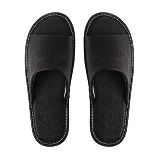 LIKEHOUSE 真皮室內拖鞋 LS08, 黑色, 1雙