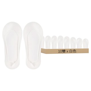透氣彈力無痕網紗隱形襪 10雙入 淺口款 白色, 均碼35~40