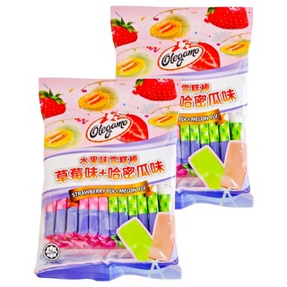 Olegamo 歐拉歌夢 水果味雪糕棒 草莓+哈密瓜口味, 96g, 2袋
