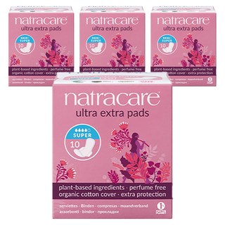 나트라케어 엑스트라 패드 생리대 날개형, 중형, 10개입, 4개