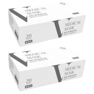匠心 V美型口罩 L, 經典白, 20片, 2盒