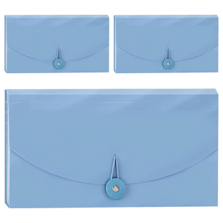 文件夾/風琴夾 票據本 3個, 天青藍, 1組