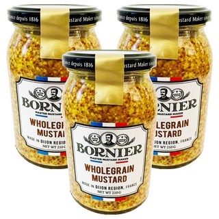 BORNIER 全穀芥末籽醬, 210g, 3個