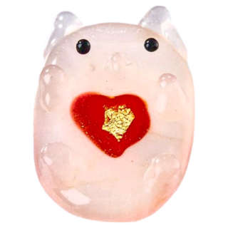 Kyoyu 愛心小豬 金箔開運錢包御守 招財御守, 1個