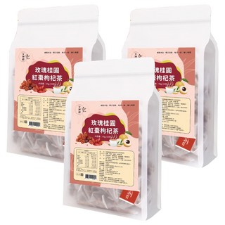 仁濟中藥 女神殿 玫瑰桂圓紅棗枸杞茶，青春美麗 幫助入睡 營養補給, 6g, 15包, 3袋