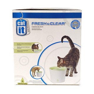 Catit 鮮淨 3L 循環水 多層過濾 飲水機, 白色 + 綠色, 1個