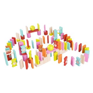 Classic WORLD 客來喜 熊熊熊多米諾骨牌, 108塊積木玩具組, 兒童益智玩具, 1組, Multicolor
