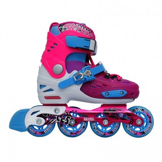 SUCCESS 成功 平花溜冰鞋 一體鋁合金底座 ABEC-7培林 82APU輪, 紅色, 1雙