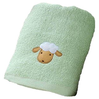 SHING LONG TEXTILE 台灣興隆毛巾 素色繡花浴巾 470g 147 x 74cm 棉紗 綠色, 1條