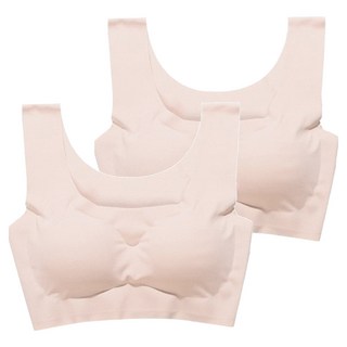 超薄冰絲無痕內衣套裝 涼感舒適 無鋼圈0束縛, 2XL, 膚色