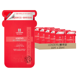 LEADERS 麗得姿 MEDIU ac-free 胺基酸面膜 含玻尿酸 Tencel cupro纖維布料 適合乾燥鬆弛肌膚, 10片, 1組