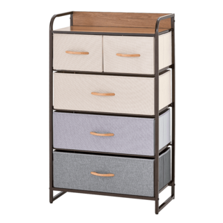 ikloo 宜酷屋 日系拼接五抽收納櫃, 麻布款