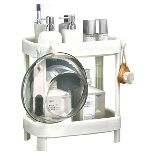 小麥購物 浴室收納層架 方形底座款 B074 2層 1.1kg, 2個, 白色