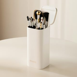 엘빈리빙 원터치 메이크업 브러쉬 정리함, 1개, 화이트