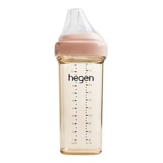 hegen 金色奇蹟 PPSU 多功能方圓型寬口奶瓶, 嫣粉, 330ml, 1個
