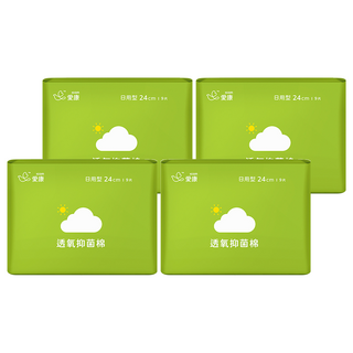 icon 愛康 透氧抑菌棉 快速吸收 瞬間鎖水 0.16cm超薄設計, 日用型(24cm), 9片, 4包