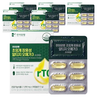 한미양행 초임계 장용성 알티지 오메가3 31.5g, 30정, 6개