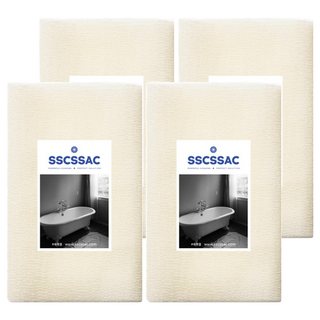 SSCSSAC 韓製長版波浪紋去角質沐浴巾 象牙白 4入, 4個, 1件