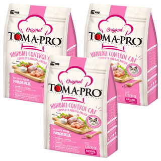 TOMA-PRO 優格 成幼貓 化毛高纖配方 乾飼料，1.5kg，全齡貓, 雞肉 + 米, 3袋