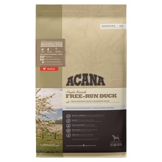 ACANA 愛肯拿 犬用 單一蛋白 低敏無穀乾飼料, 美膚鴨肉 + 梨子, 11.4kg, 1袋