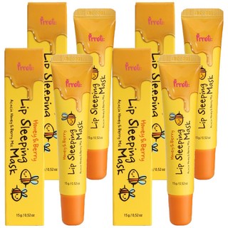 Prreti 晚安唇膜 保濕/護理潤唇膏, 蜂蜜莓果, 15g, 4條