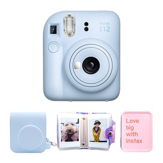 FUJIFILM 富士 instax mini 12 粉藍色 instax mini 12 + 專用相機包套組, 1套