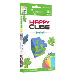 SMART GAMES Happy Cube 益智方塊初級 2D和3D拼圖 4-7歲, 6個
