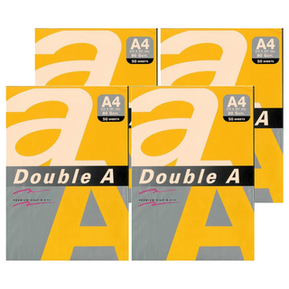 Double A 影印紙 OrangeCarrot 向日葵黃 A4 80g 50張/包, 4包