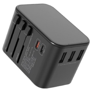CITY BOSS 多國/萬國旅行充電器 3.1A MAX, 黑色, 1個