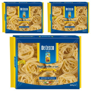 DE CECCO 得科 鳥巢麵 NO.203，嚴選杜蘭小麥粉，Q彈咬嚼勁，低溫乾燥, 500g, 3包