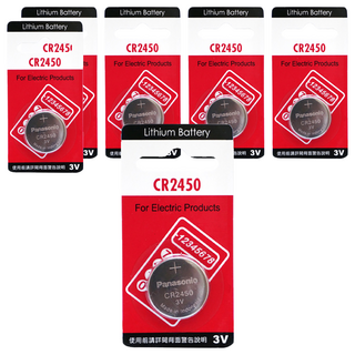 Panasonic CR2450 鈕扣電池, 6個, 1入