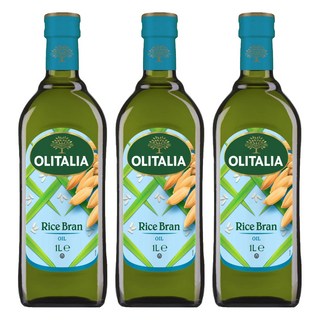 OLITALIA 奧利塔 玄米油, 含天然γ-穀維素, 富含膳食纖維植物固醇, 油質穩定耐高溫，低油煙, 1L, 3瓶