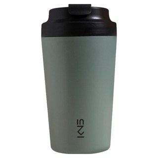 KNS 康納斯 簡約陶瓷內膽保溫隨行杯 8.7 x 8.7 x 16.2cm, 抹茶綠, 380ml, 1個