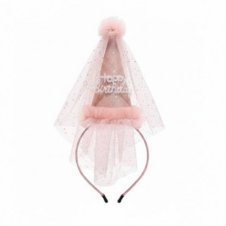 Mii Mii Party 生日派對尖帽皇冠髮箍, 1個, 粉色