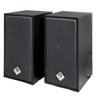 松聖 風雲木質USB多媒體2件式喇叭 - 木紋黑 2.0聲道 3.5mm插頭, 09-E19