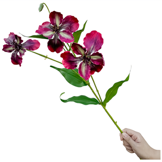 Floral M 仿真花 莫內花園愛麗絲鳶尾花花材, 英倫紅, 1個