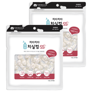 네츄럴랩 치카치카 치실 덴탈껌, 우유, 120g, 2개